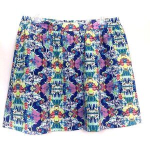 VICTORIA'S SECRET Blue Green Purple Pink Boho Palm Tree Hawaiian Mini Skirt 10
